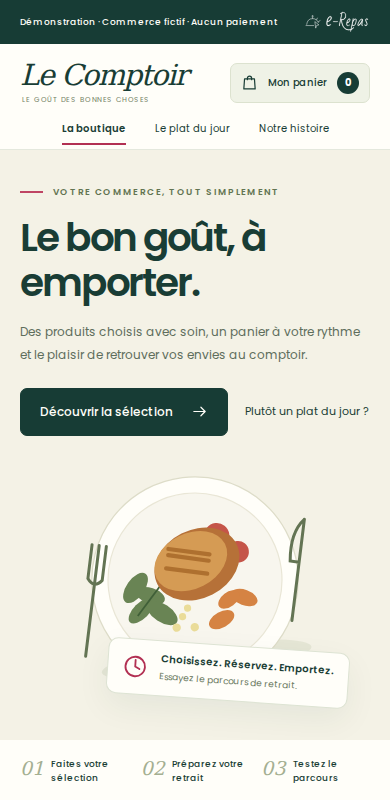 Panier e-Repas sur mobile