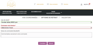 Retrait e-Repas Plat du jour