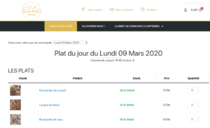 Écran e-Repas Plat du jour