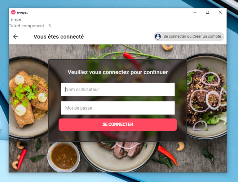 Le back office e-Repas affiché sur un ordinateur
